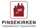 figur av tre mennesker og et kors.