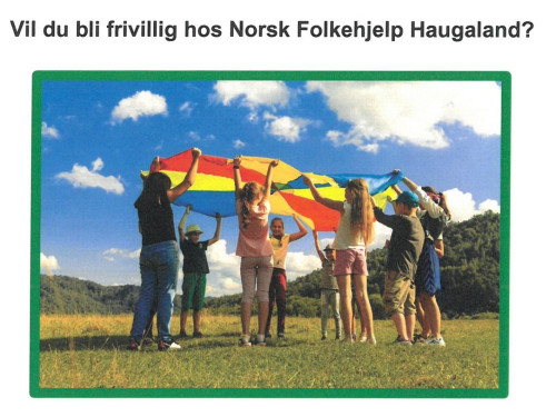 Informasjonsplakat med bilde av barn som leker